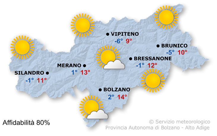 Tempo in prevalenza soleggiato