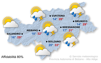 Soleggiato, di seguito temporali