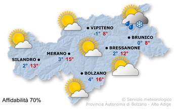 Più sole, più variabile a est